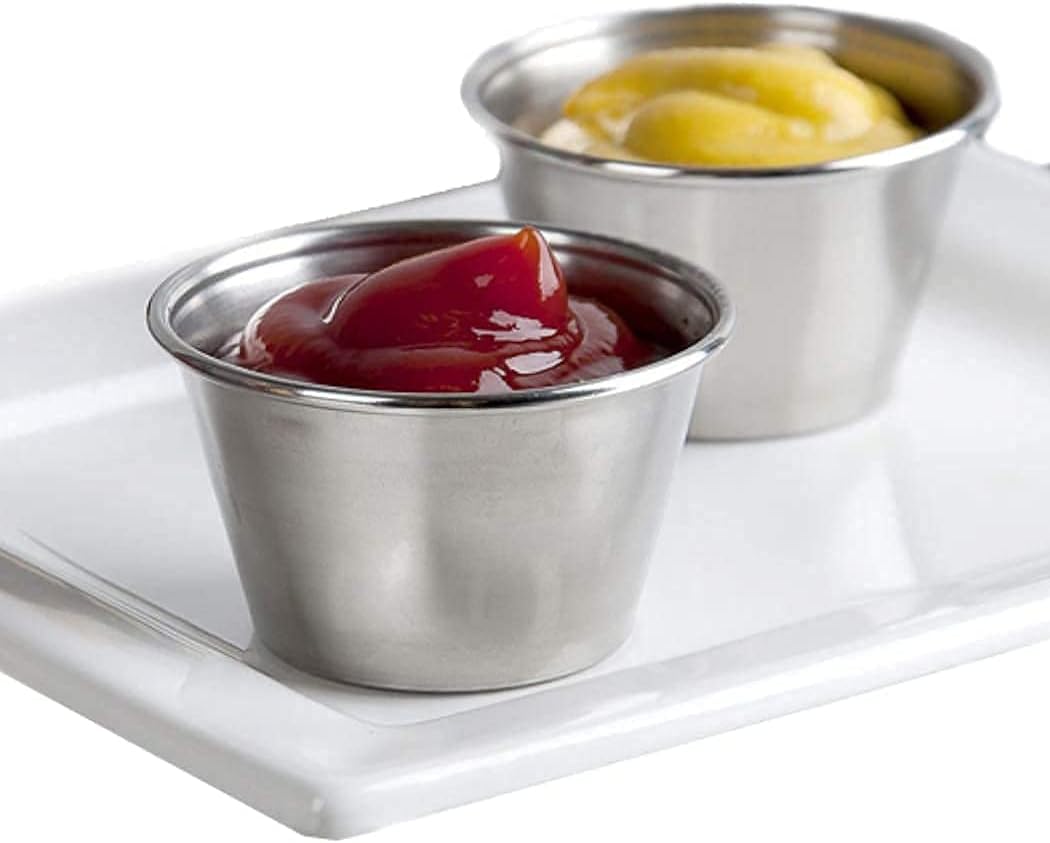 12 - Piece 1.5 - Ounce Stainless Steel Dipping Bowls: Compact & Versatile for Sauces & Snacks