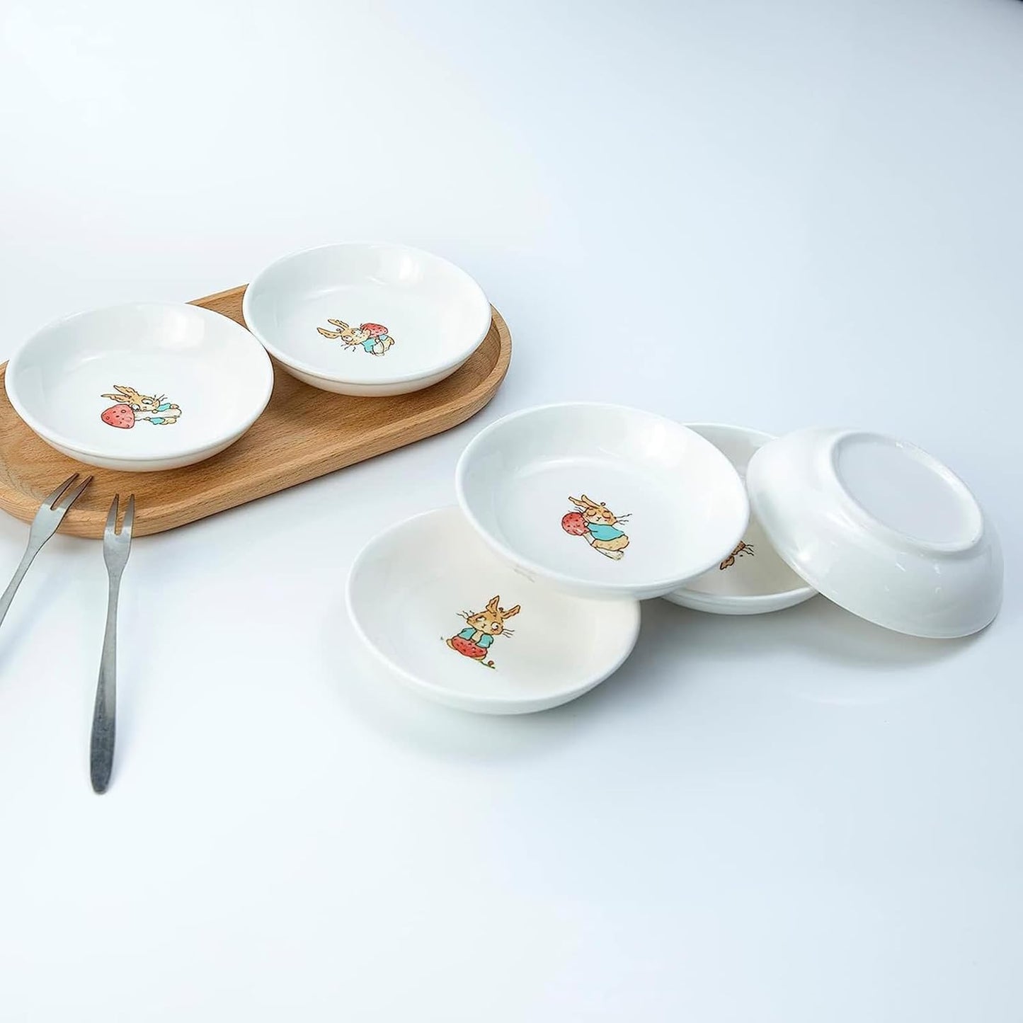 6 - Piece 3.5 - Inch Ceramic Dipping Bowls: Lively Corgi - Themed Tableware