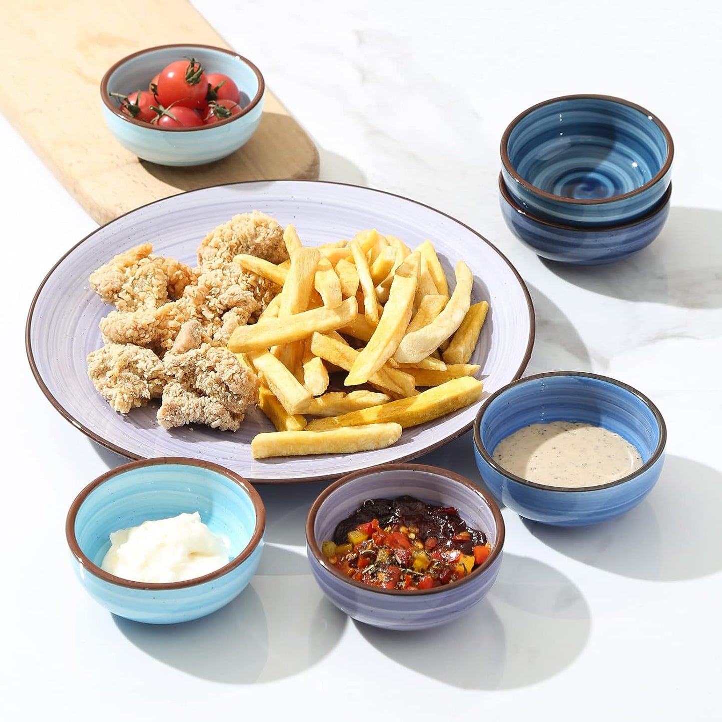 Set of 6 Mini Ceramic Bowls ā 3 Inch Dipping Dishes, Random Colors, Small Condiment & Snack Bowls ā Microwave, Oven, Freezer & Dishwasher Safe