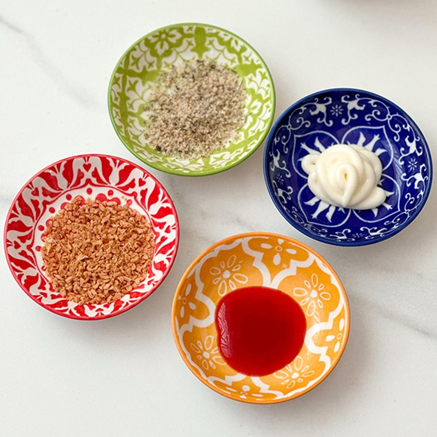 6 Pcs Ceramic Dipping Bowls (Random Colors)