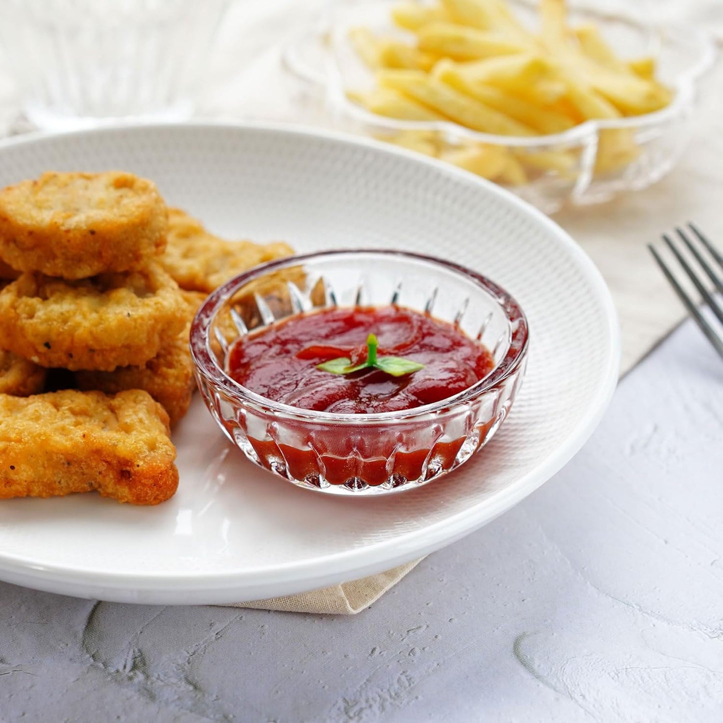 6 - Piece 2 - Ounce Clear Glass Dipping Dishes: Perfect for Sauces & Seasonings