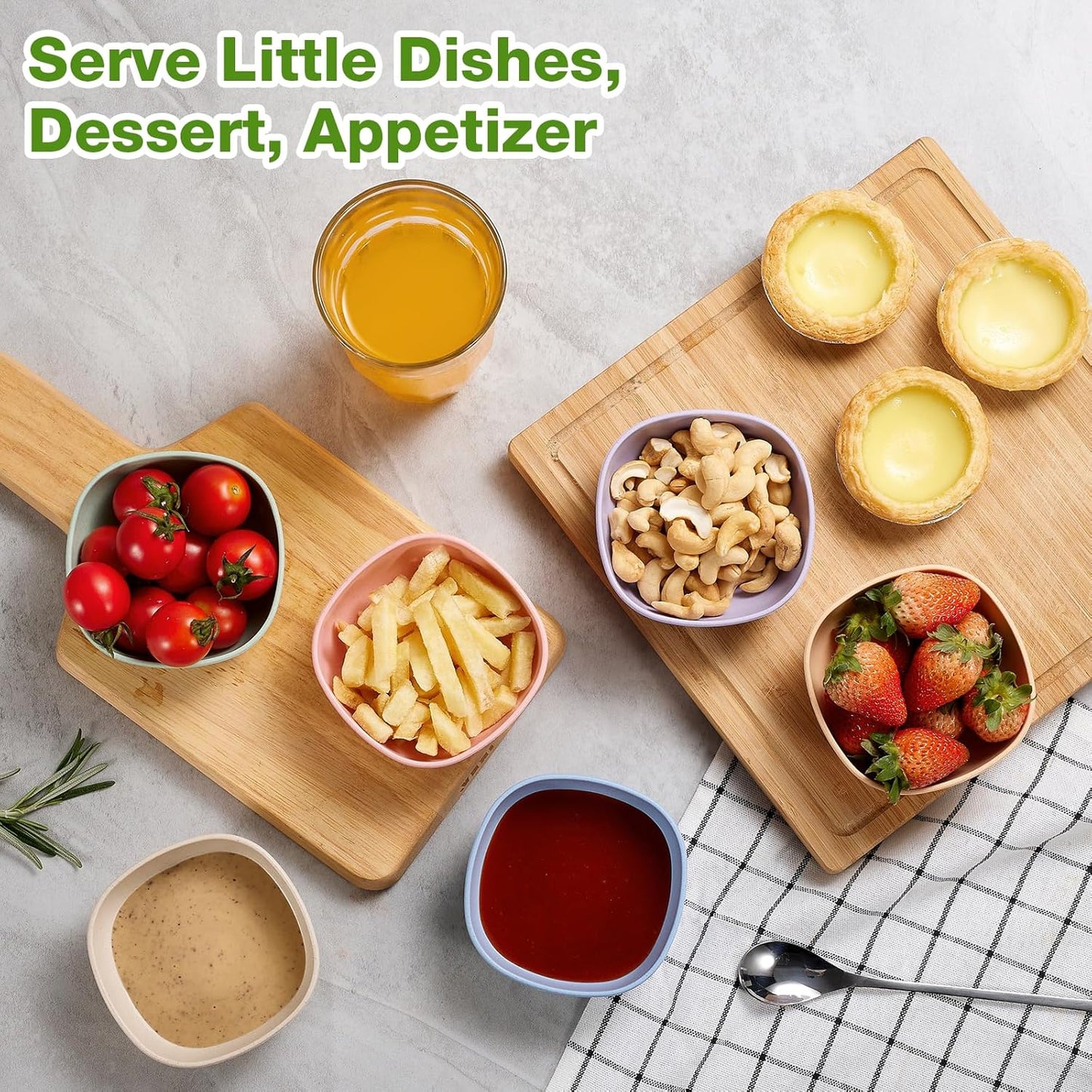 6 Pack Small Colorful Bowls ā 4.5 Oz Mini Dipping Bowls, Snack & Fruit Bowls, Condiment Dishes, Durable & Stackable, Microwave and Dishwasher Safe