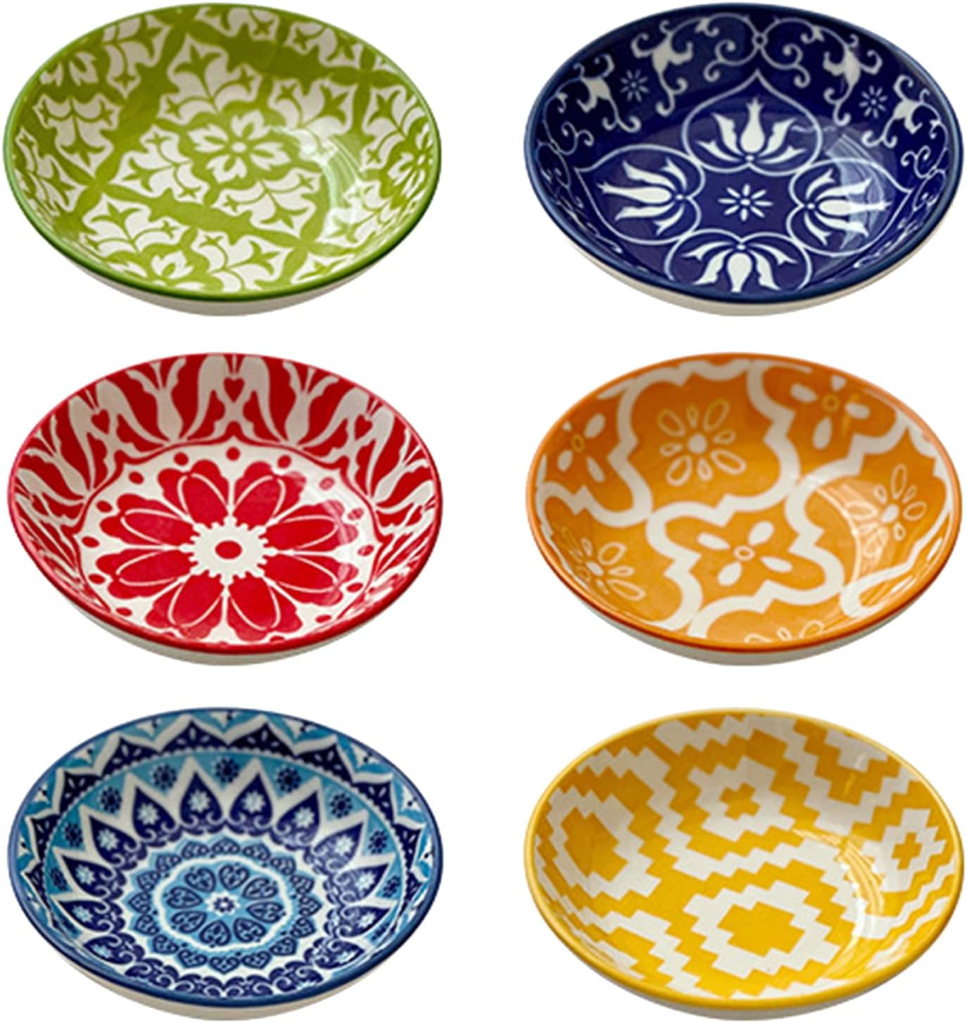 6 Pcs Ceramic Dipping Bowls (Random Colors)