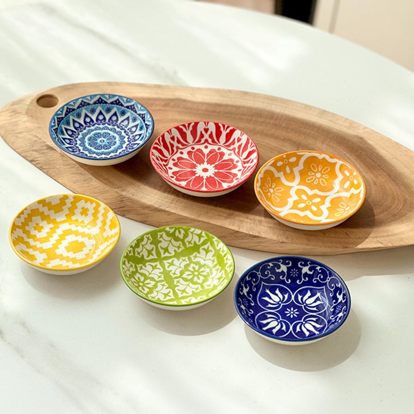 6 Pcs Ceramic Dipping Bowls (Random Colors)